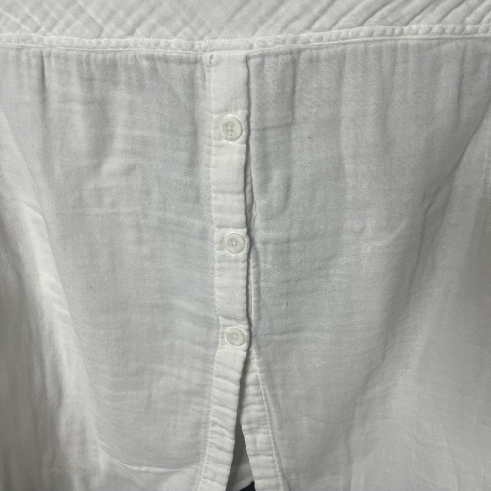 Cloth & Stone Anthropologie Women’s White Cotton Gauzy Back Button‎ Top Sz M - Picture 6 of 9